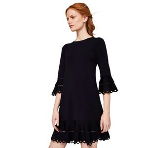 Ted Baker Navy Blue Yazmin Laser Cut Detail Dress